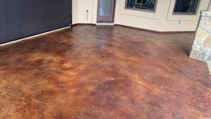 Rustic Stained Living Room Concrete Floors
