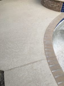 Pool deck after concrete restoration by Suncoat of Texas serving Austin, TX and nearby areas.
