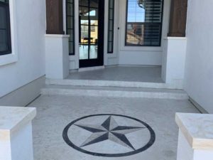 Concrete patio flooring in an Austin, TX home after professional resurfacing
