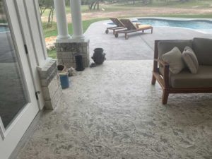 Example of patio and pool deck refinishing: project completed in Austin, TX.